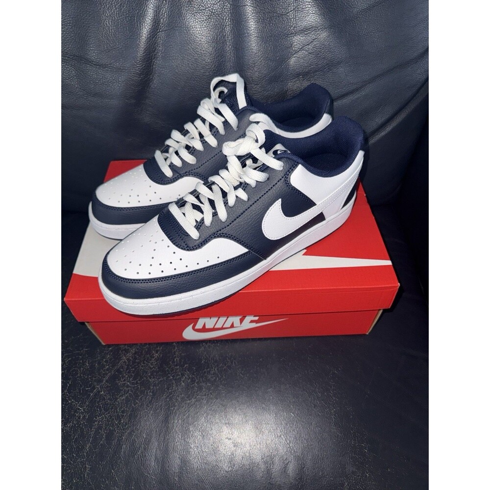 Nike Court Vision Low Mens Size 13 Midnight Navy White HM9862-400 - Picture 2 of 5